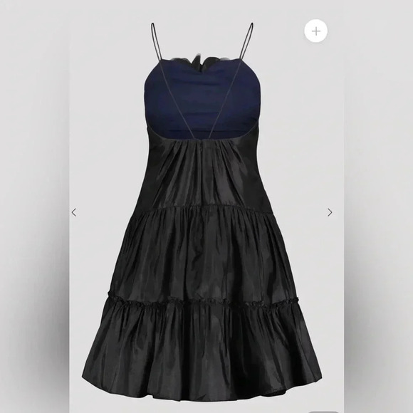 Zac Posen FLORAL APPLIQUE DRESS Black Mini Dress With Flower, Size 2 Brand New - Picture 6 of 12